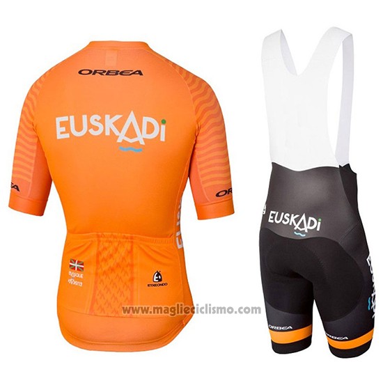 2018 Abbigliamento Ciclismo Euskadi Arancione Manica Corta e Salopette